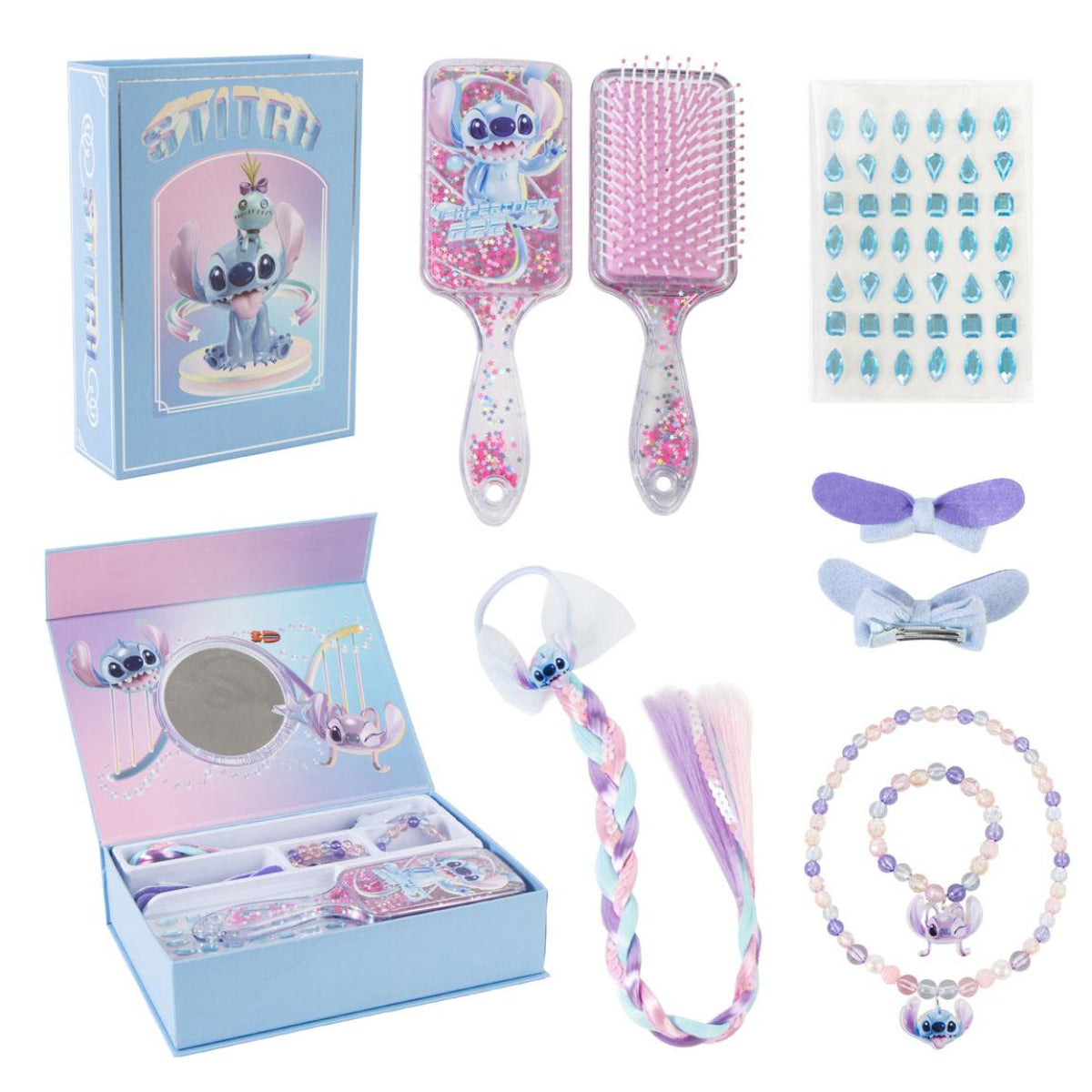 Disney Stitch Beauty Set Kinder mit Accessoires in praktischer Box für Zuhause Reisen und Spielen