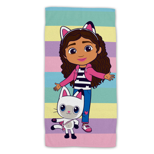 Gabby´s Dollhouse Baumwolle Strandtuch Frottee Badetuch mit Premium Druck, 70x140 cm
