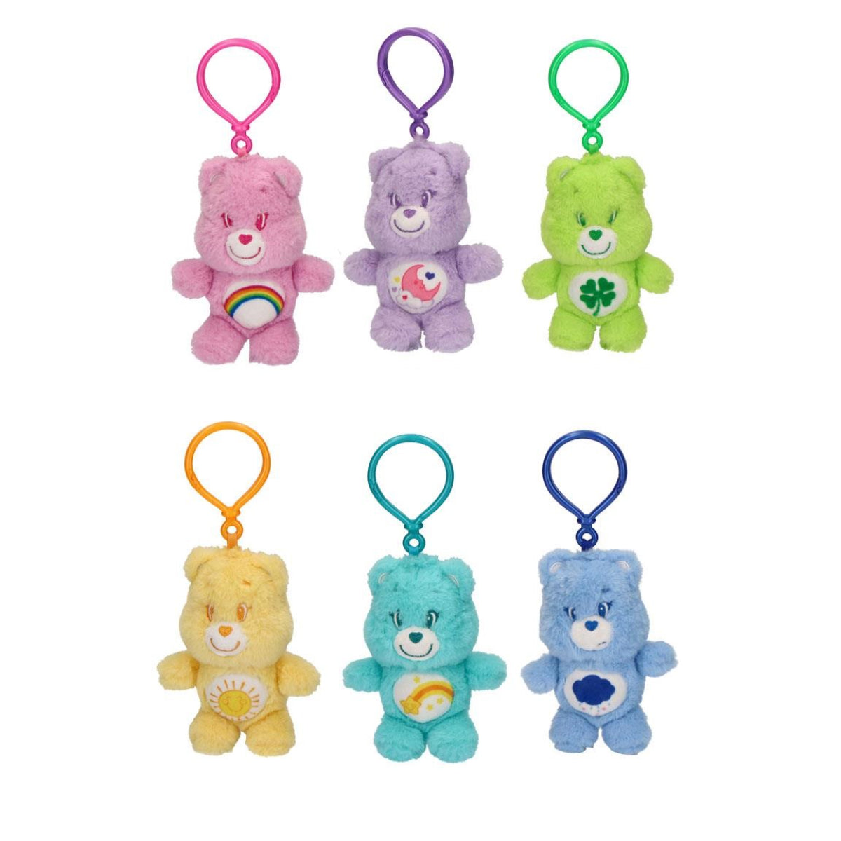 Care Bears Bag Clip Kinder Taschenanhänger Set aus Polyester für Rucksack und Freizeit