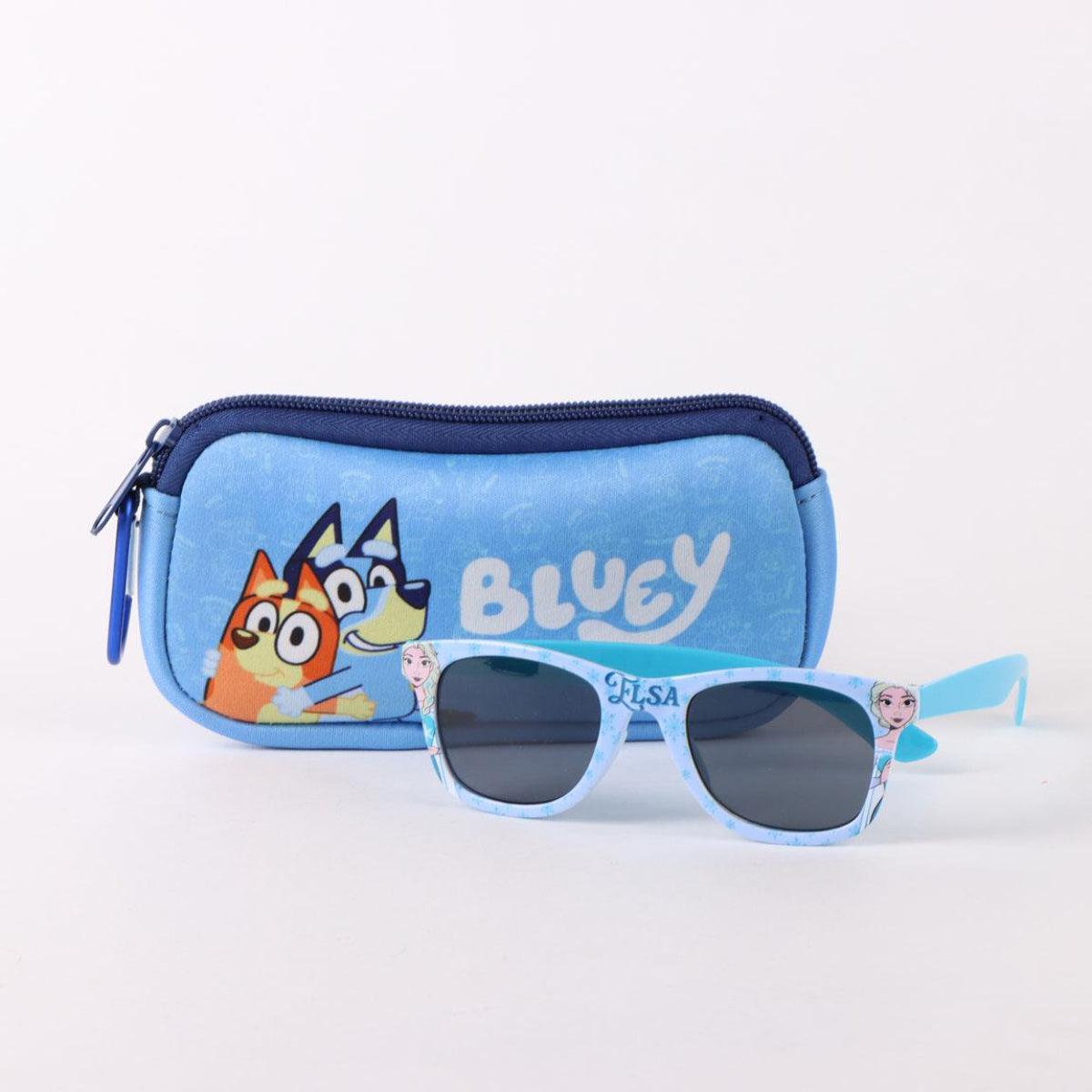 Bluey Kinder Sonnenbrillen Set mit Etui und Schutzcover für Alltag und Urlaub