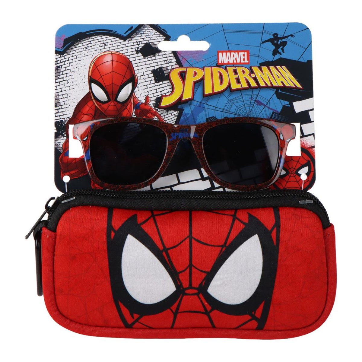 Spider-Man Kinder Sonnenbrille mit Etui und Aufbewahrungshülle für Schule und Freizeit
