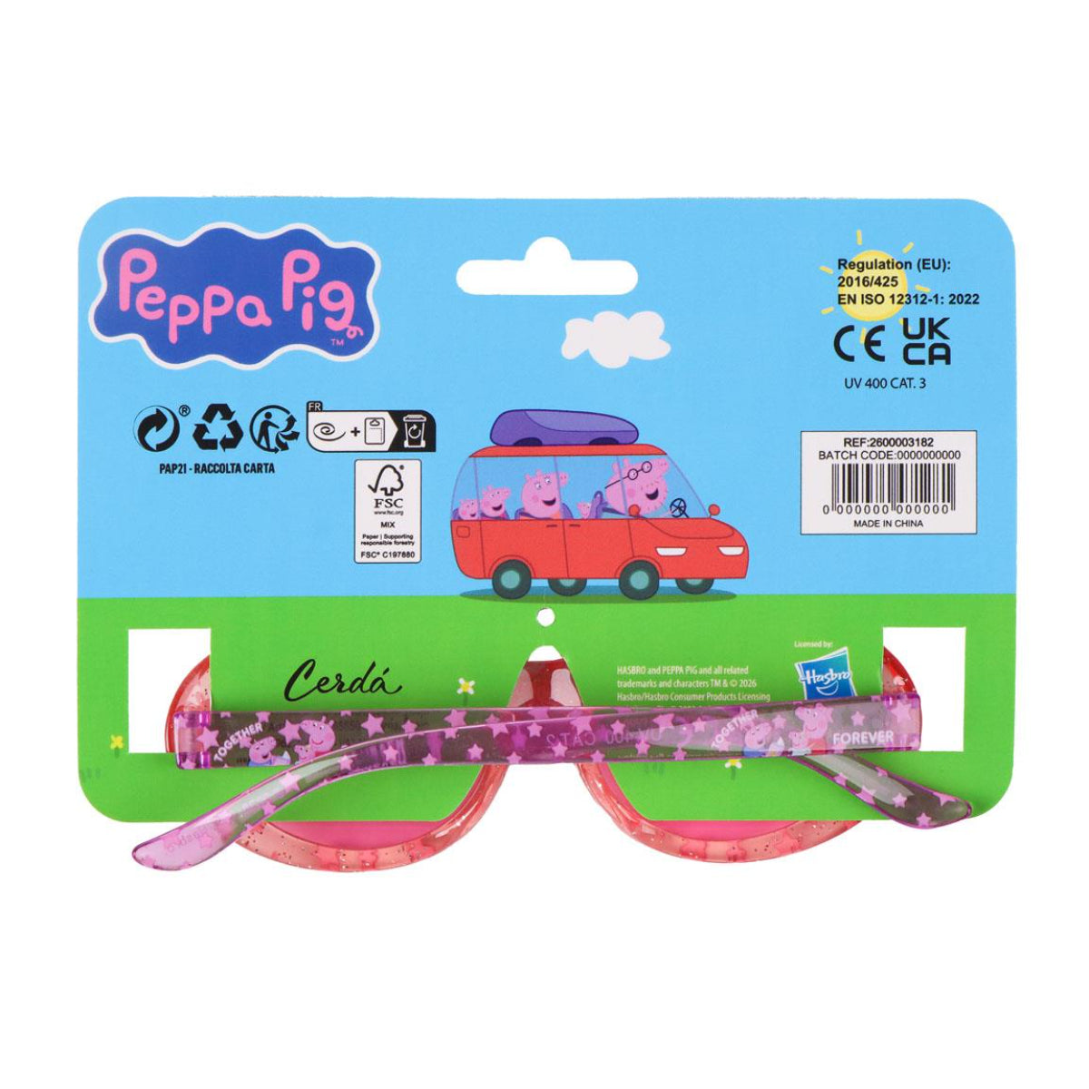 Peppa Pig Kinder Sonnenbrille Premium Kinderbrille für sonnige Tage und Freizeit
