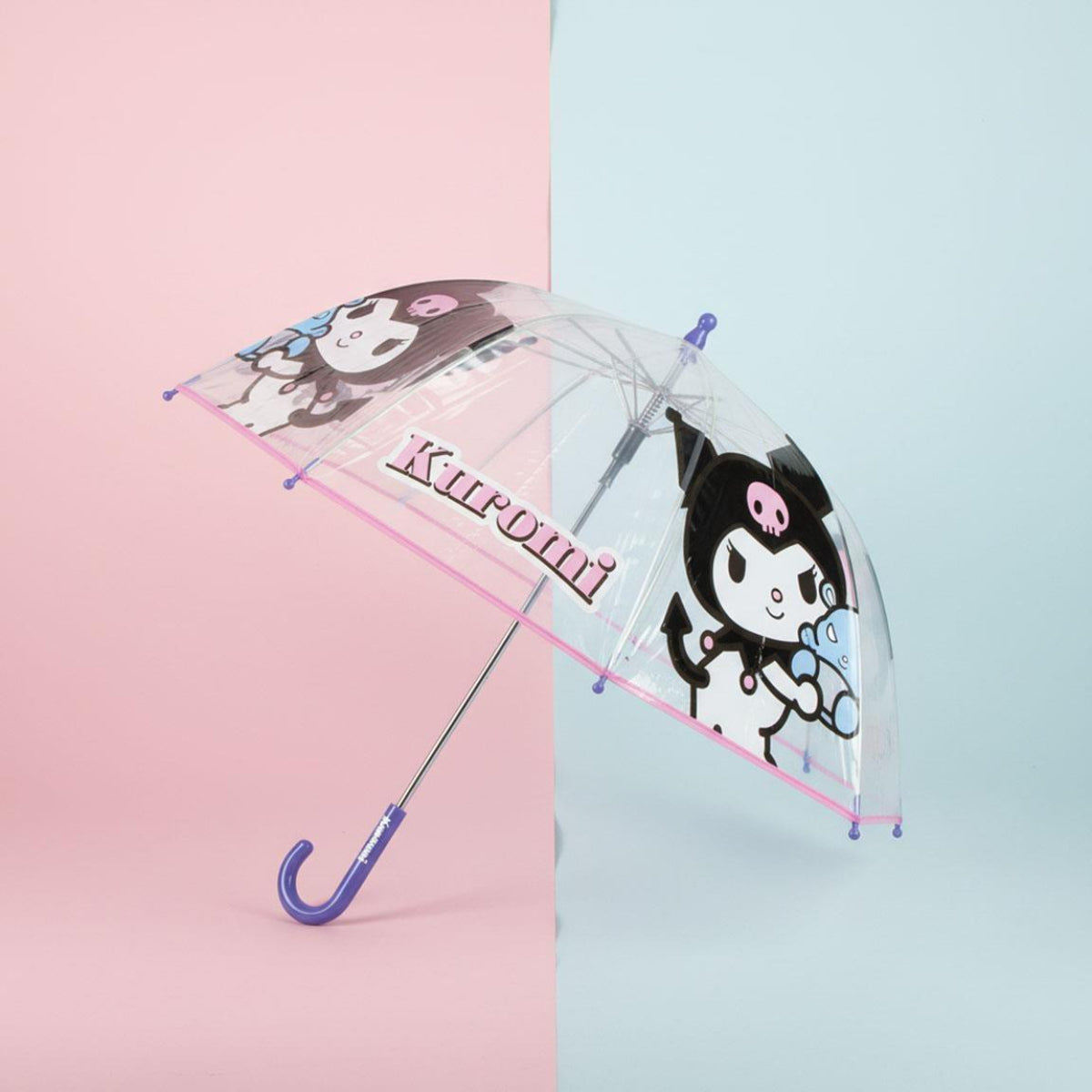 Hello Kitty Kuromi Regenschirm Ø 45 cm manuell mit Applikationen für Kinder