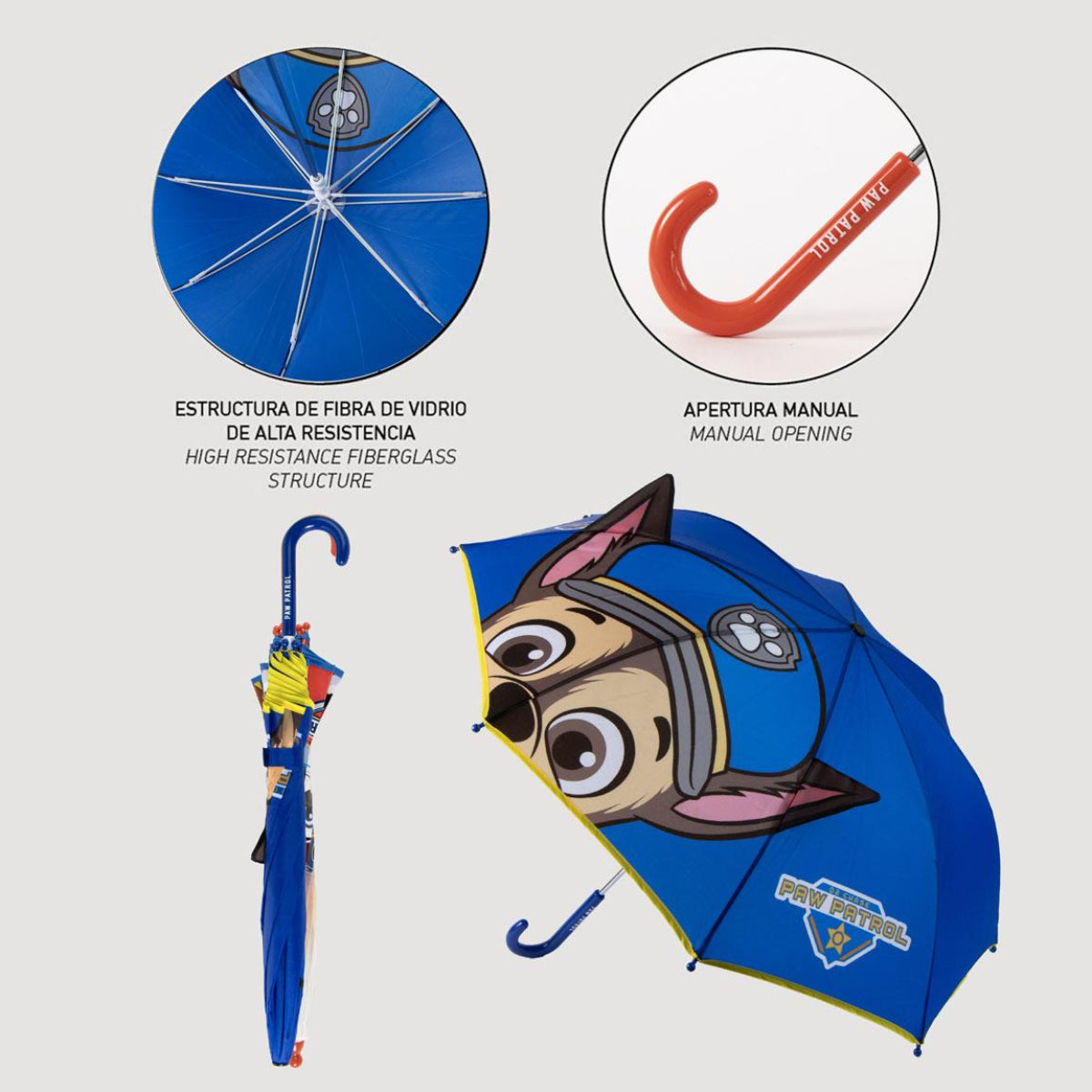 Paw Patrol Kinder Regenschirm manuell mit Applikationen 62 cm