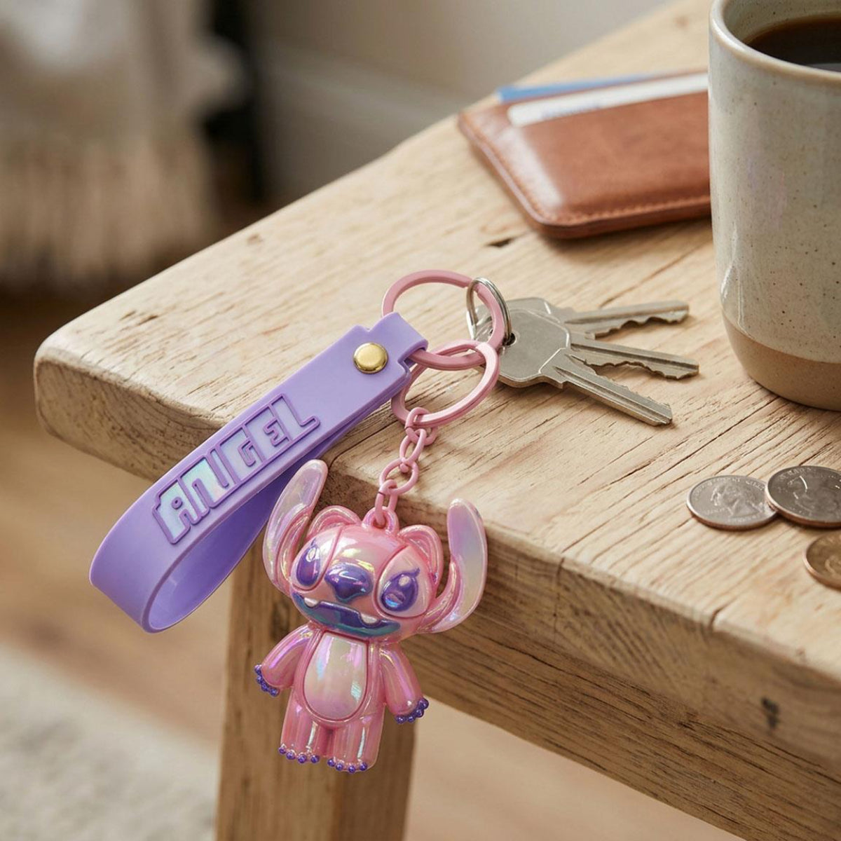 Disney Stitch Angel 3D Schlüsselanhänger für Schlüssel Tasche Rucksack und Alltag
