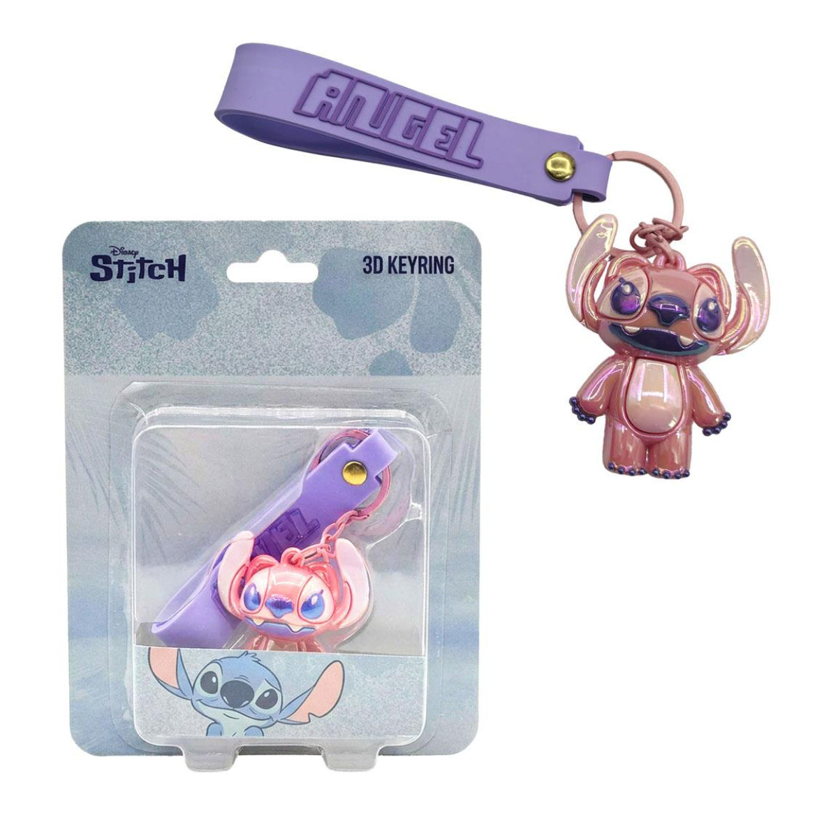 Disney Stitch Angel 3D Schlüsselanhänger für Schlüssel Tasche Rucksack und Alltag