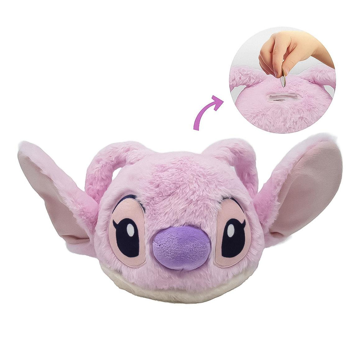 Disney Stitch Angel Plüsch Spardose Kinder 17 × 15 × 15 cm für Münzen Kinderzimmer und Geschenkidee