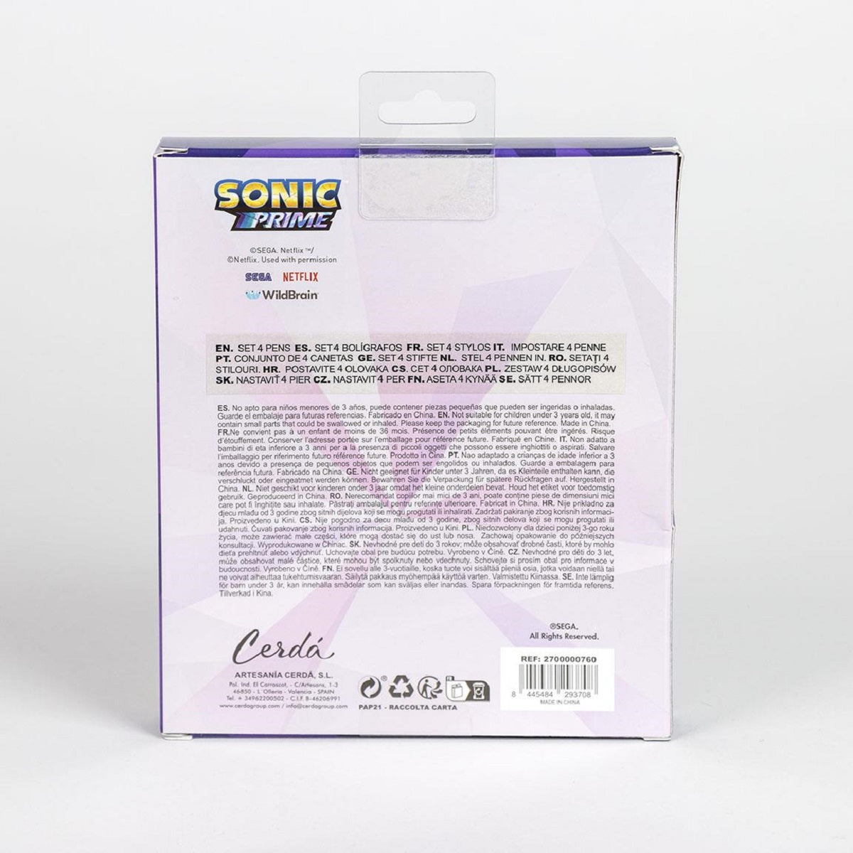 Sonic Prime Stifte-Set 4 Kugelschreiber mit coolen Sonic-Motiven