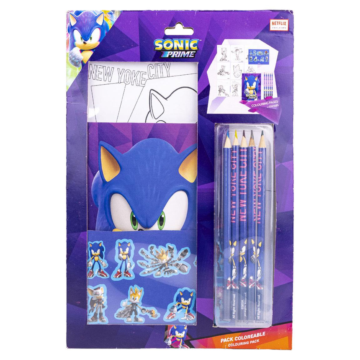 Sonic Prime Mal- und Schreibset – Kinder Schreibwaren-Set zum Ausmalen