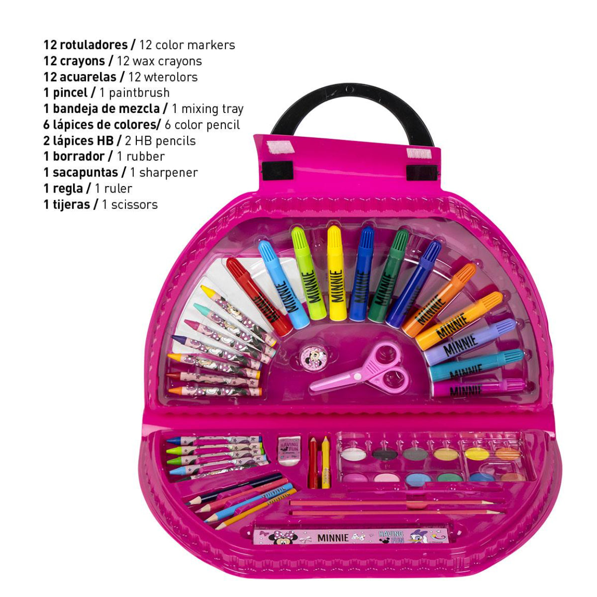 Disney Minnie Kinder Colorable Set 50-teilig Malset Zeichenkoffer Kreativspielzeug