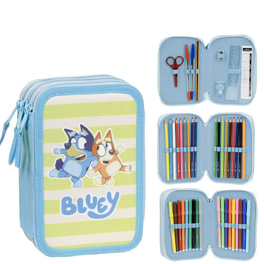 Bluey Lustiges Federmäppchen mit Zubehör – Perfektes Schulzubehör für Kinder