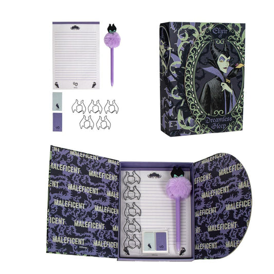 Disney Villanas Schreibwaren-Set – Kugelschreiber & Notizblock im Schurkendesign
