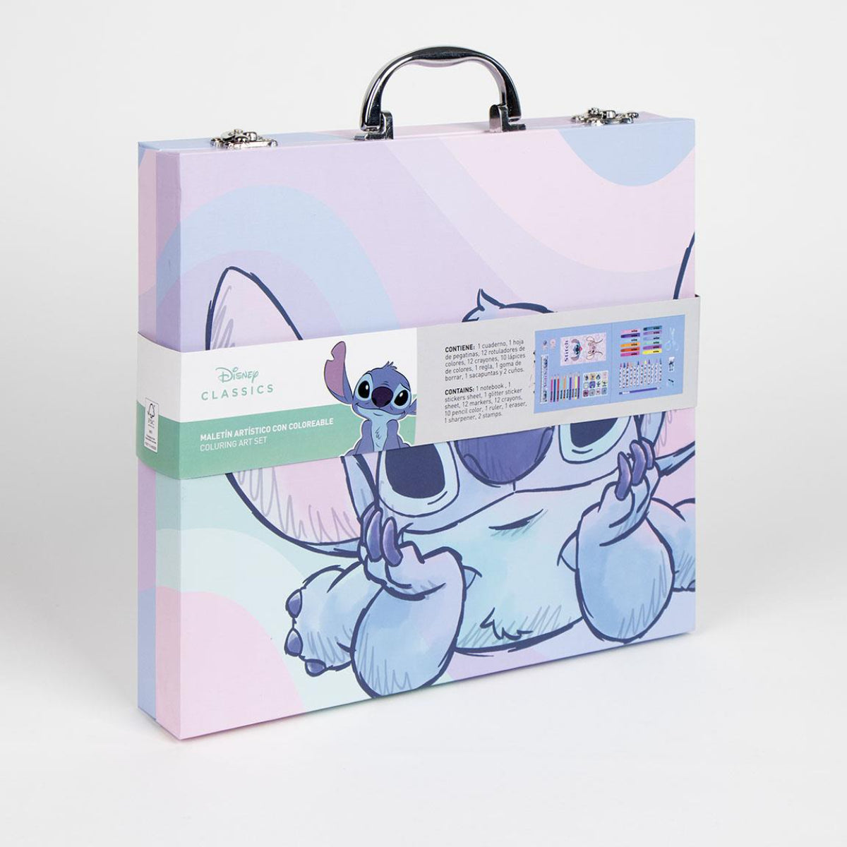 Disney Stitch Kinder Malset Kreativkoffer Ausmalkoffer für Schule Freizeit und Zuhause