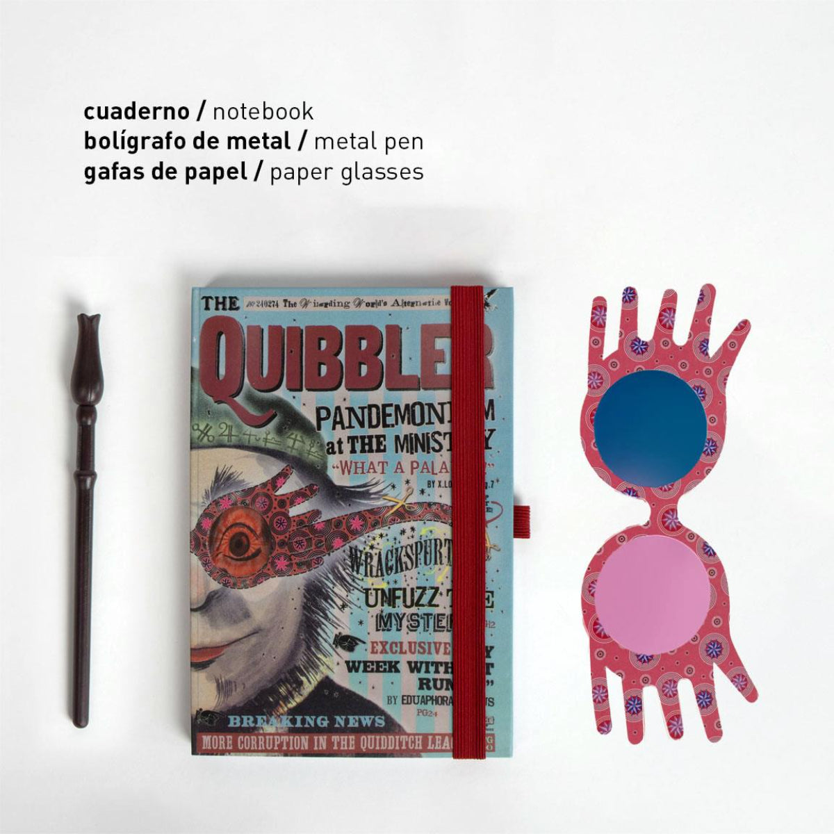 Harry Potter Schreibwaren-Set Luna Lovegood Set mit Brille, Notizbuch & Stift