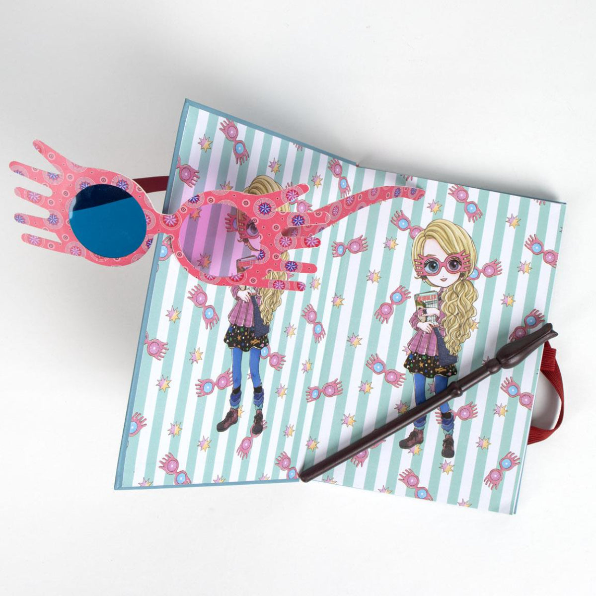 Harry Potter Schreibwaren-Set Luna Lovegood Set mit Brille, Notizbuch & Stift