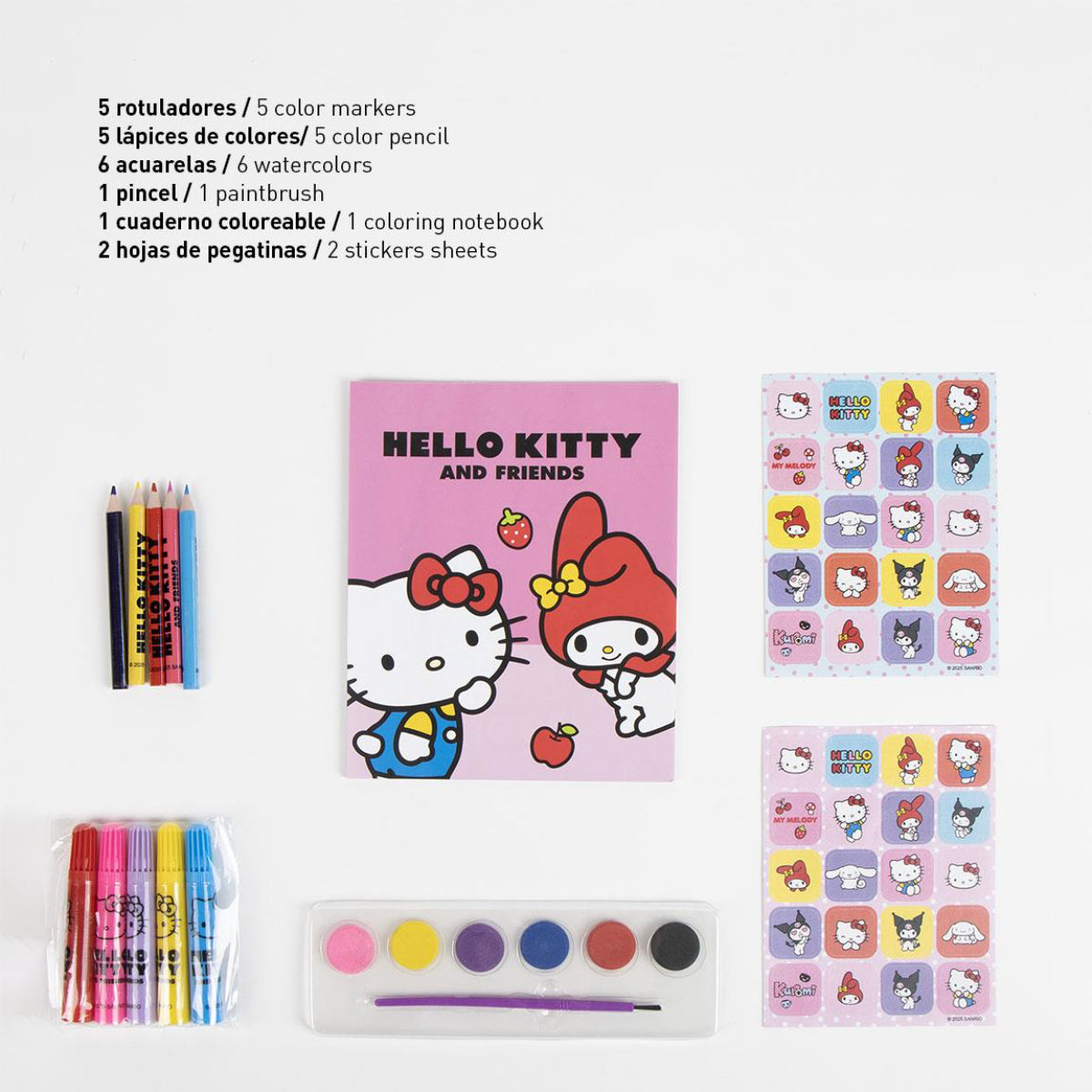 Hello Kitty Ausmal-Rucksack Kreativer Kinderrucksack zum Selbstgestalten