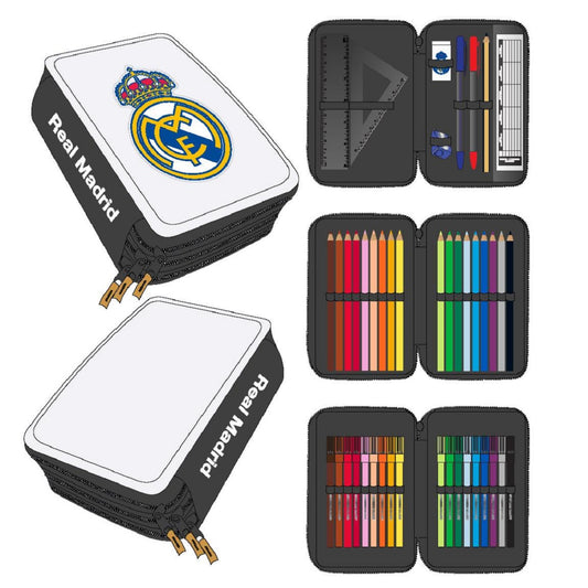 Real Madrid Etui für Schule Komplettes Schreibset