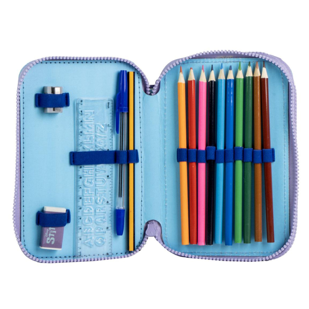Disney Stitch Federmappe gefüllt – Schuletui & Stiftebox mit Zubehör für Kinder