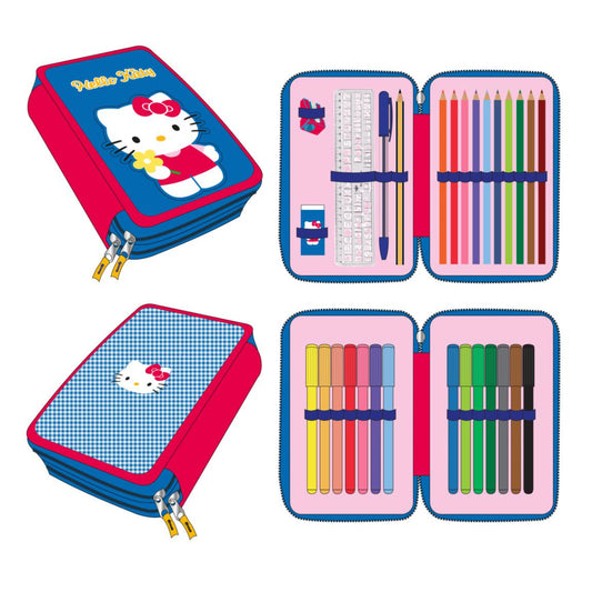 Hello Kitty Federmappe gefüllt – Schuletui & Stiftebox mit Zubehör für Kinder