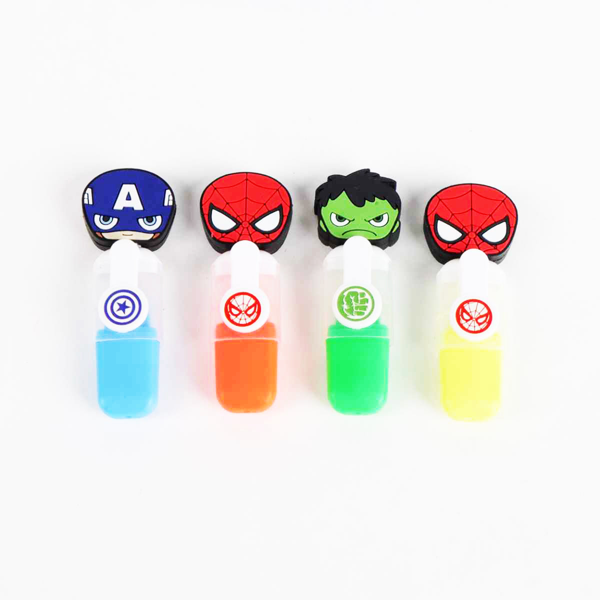 Marvel Avengers 4x Fluor Marker Set für Kinder leuchtende Farben