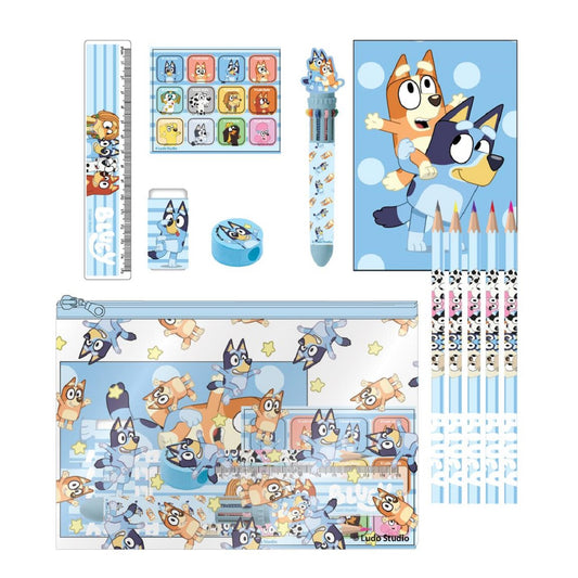 Bluey Schul-Schreibwaren-Set EVA Etui mit Stiften, Lineal & mehr für Kinder