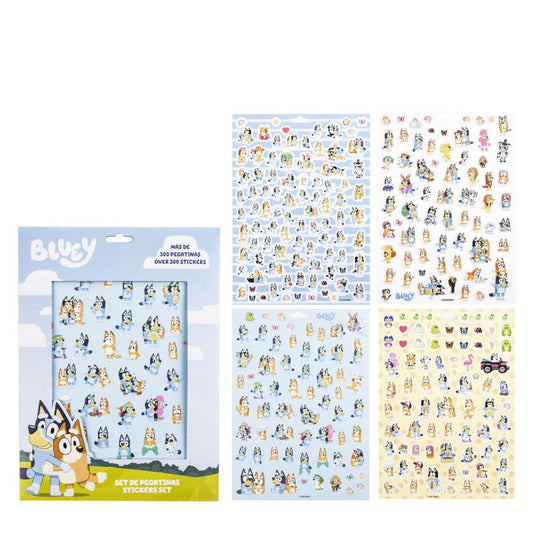 Bluey Sticker-Set für Kinder – 300 Teilig Bunte Aufkleber zum Basteln & Dekorieren