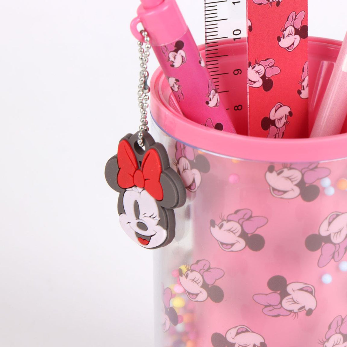 Disney Minnie Mouse Schulset mit Stift Bleistift Lineal und Becher
