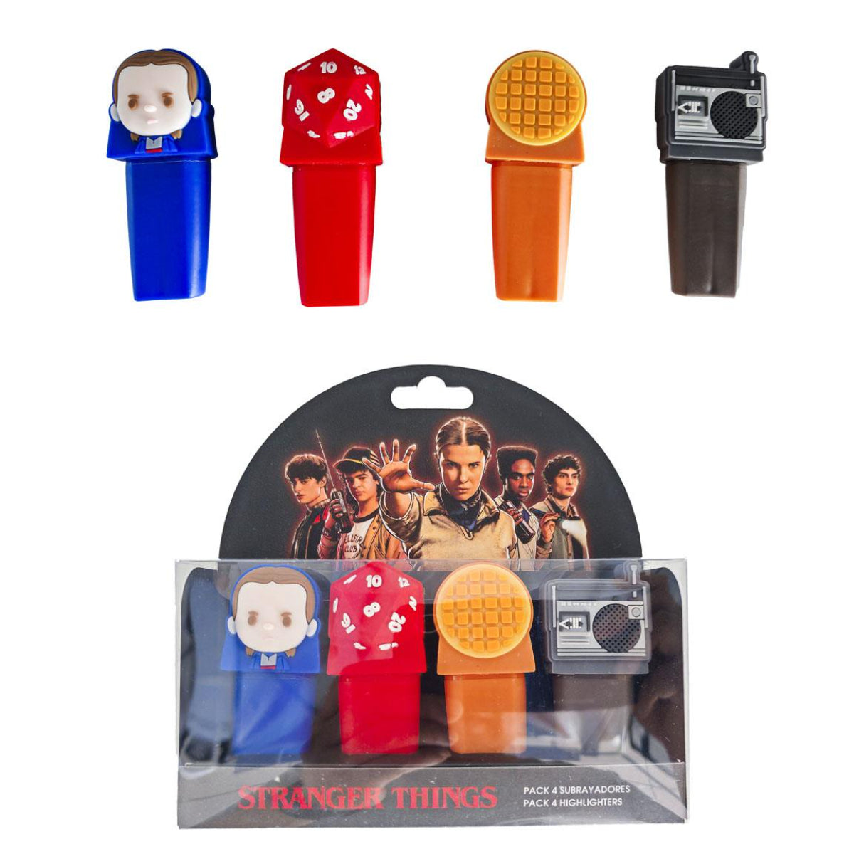 Stranger Things Textmarker Set 4er Pack für Schule und Büro