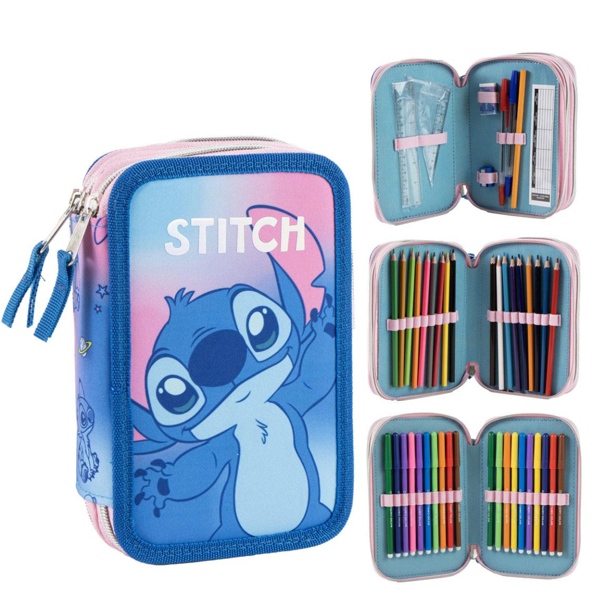 Disney Stitch Federtasche Kinder 20 cm Federmäppchen Mäppchen für Schule und Freizeit