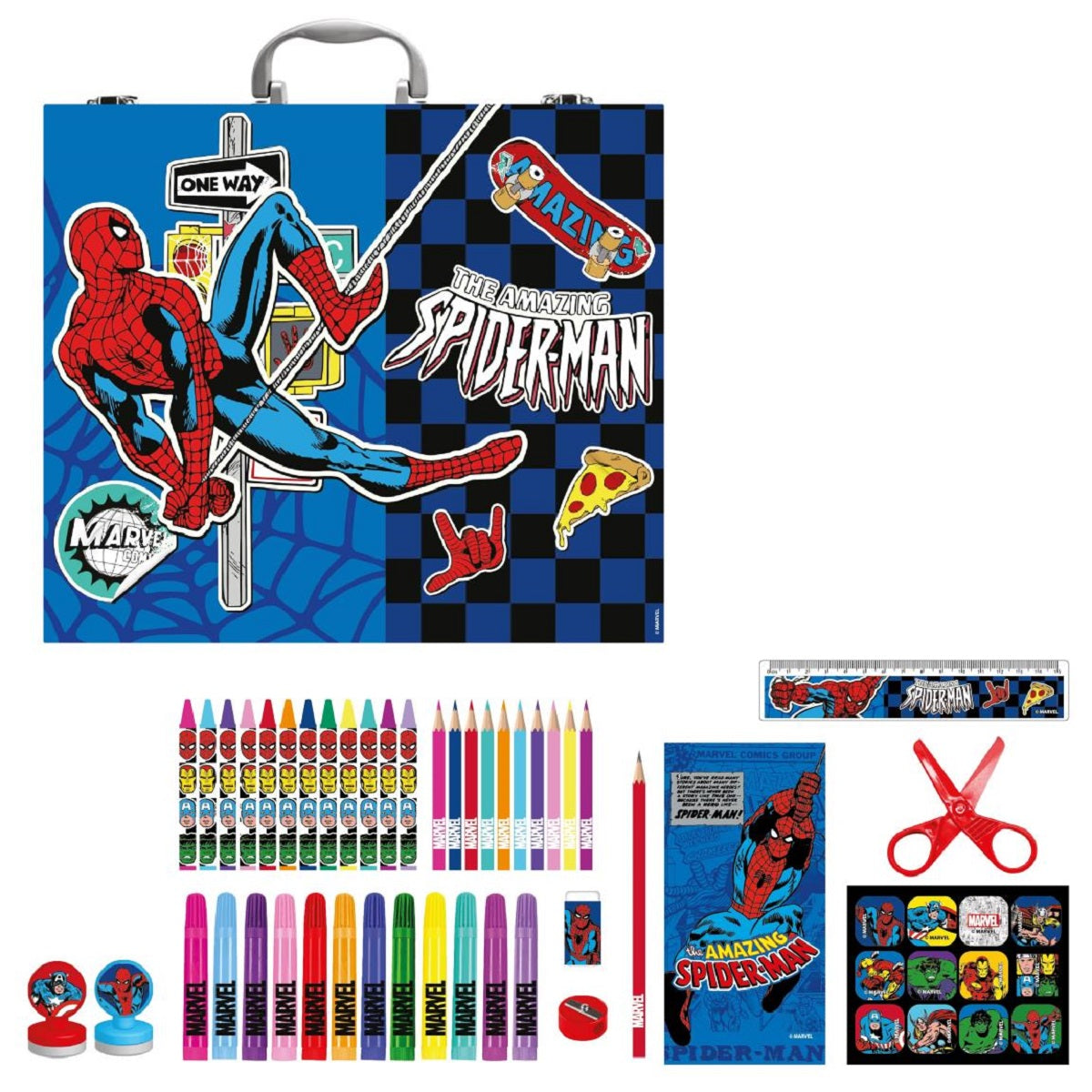 Marvel Spider-Man Malkoffer für Kinder zum Gestalten und Mitnehmen