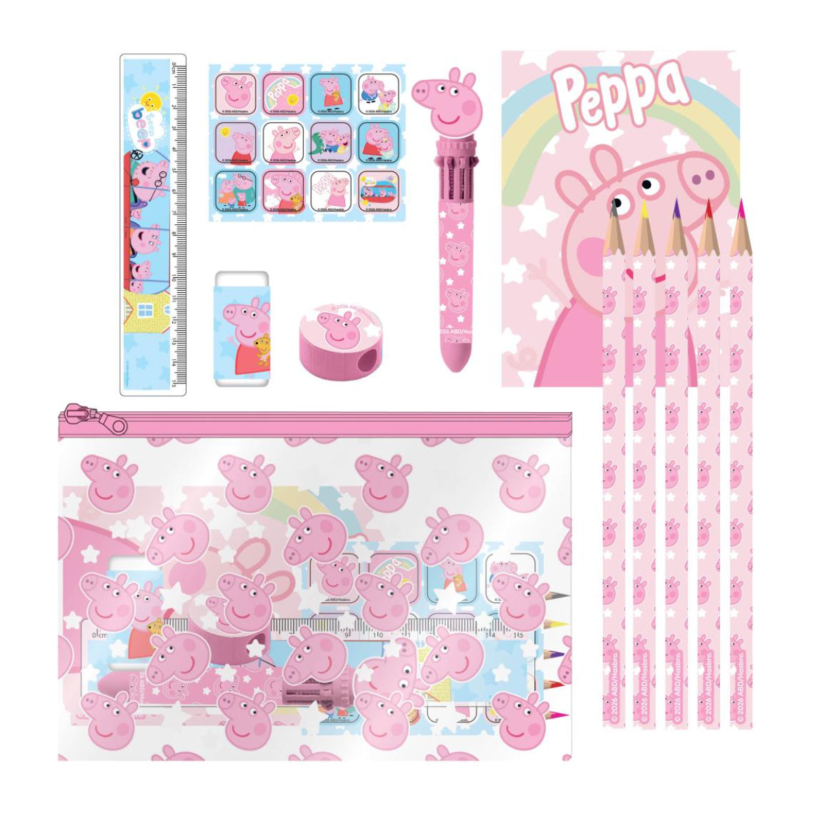 Peppa Pig Kinder Schreibset kompakt für Rucksack und Schultasche