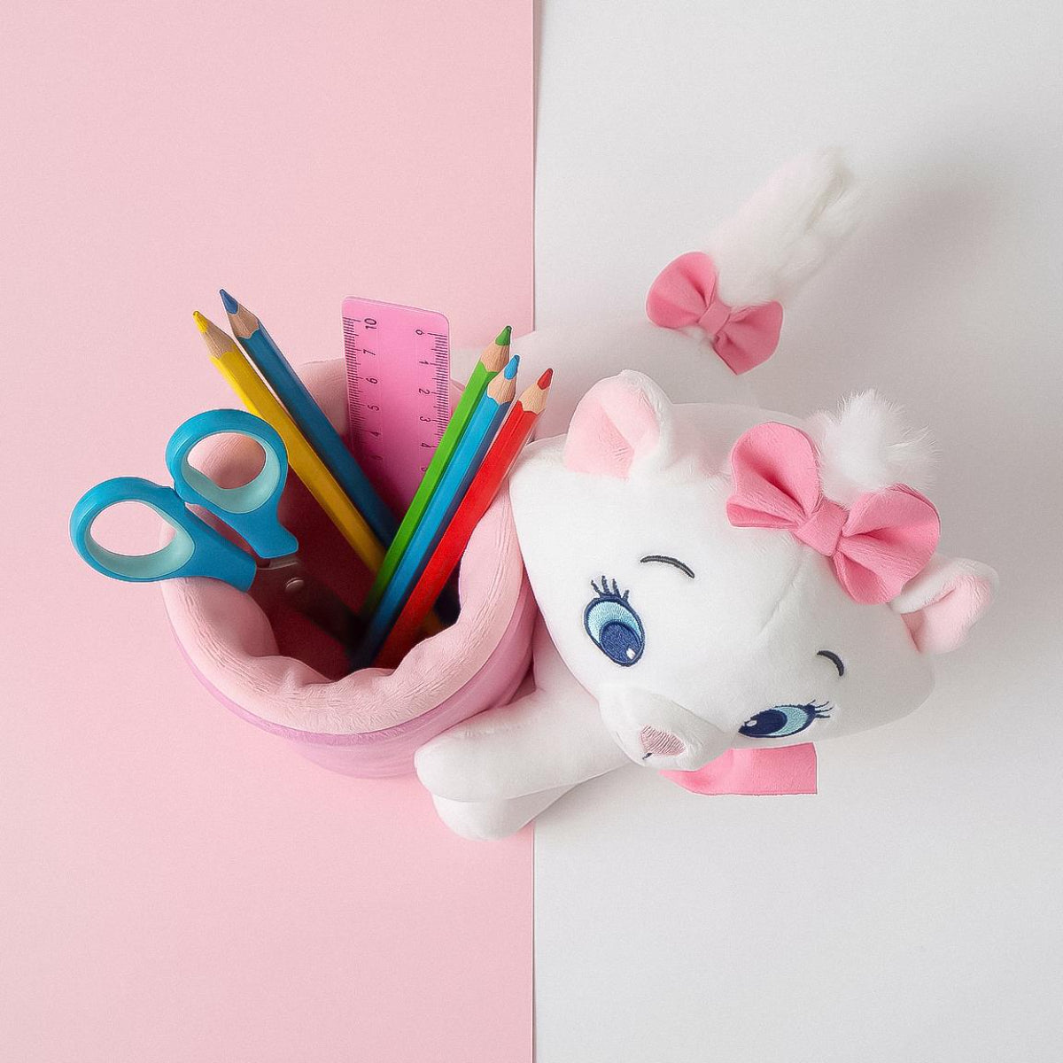 Disney Marie Kinder Stiftehalter Plüsch für Bleistifte Marker Schreibtisch und Kinderzimmer