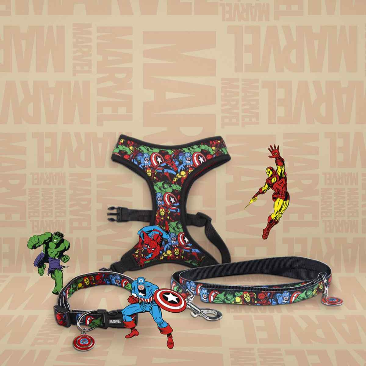 Marvel Hundeleine Größe M 120 cm aus Nylon für Alltag und Spaziergänge