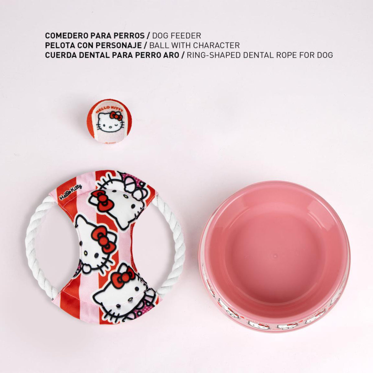 Hello Kitty Haustier Set – Zubehör Set für Katze & Hund mit Napf und Spielzeug