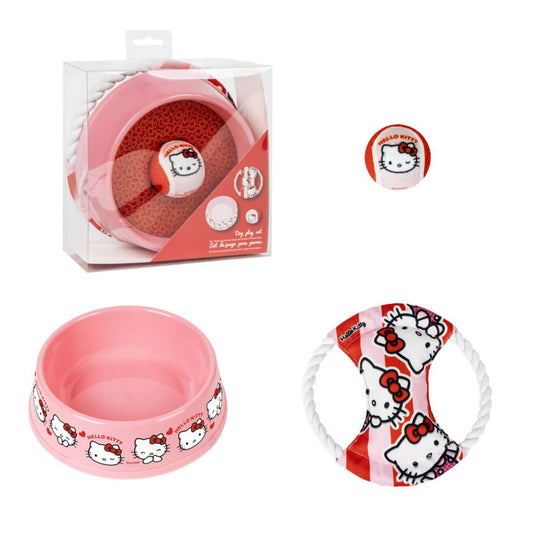 Hello Kitty Haustier Set – Zubehör Set für Katze & Hund mit Napf und Spielzeug