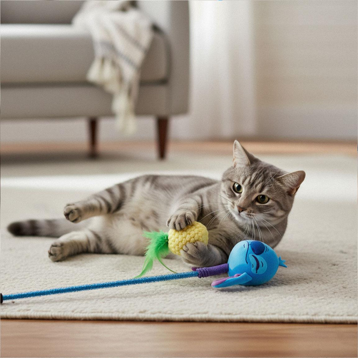 Disney Stitch Katzenstab Spielzeug für Stubentiger im Blister 50 cm