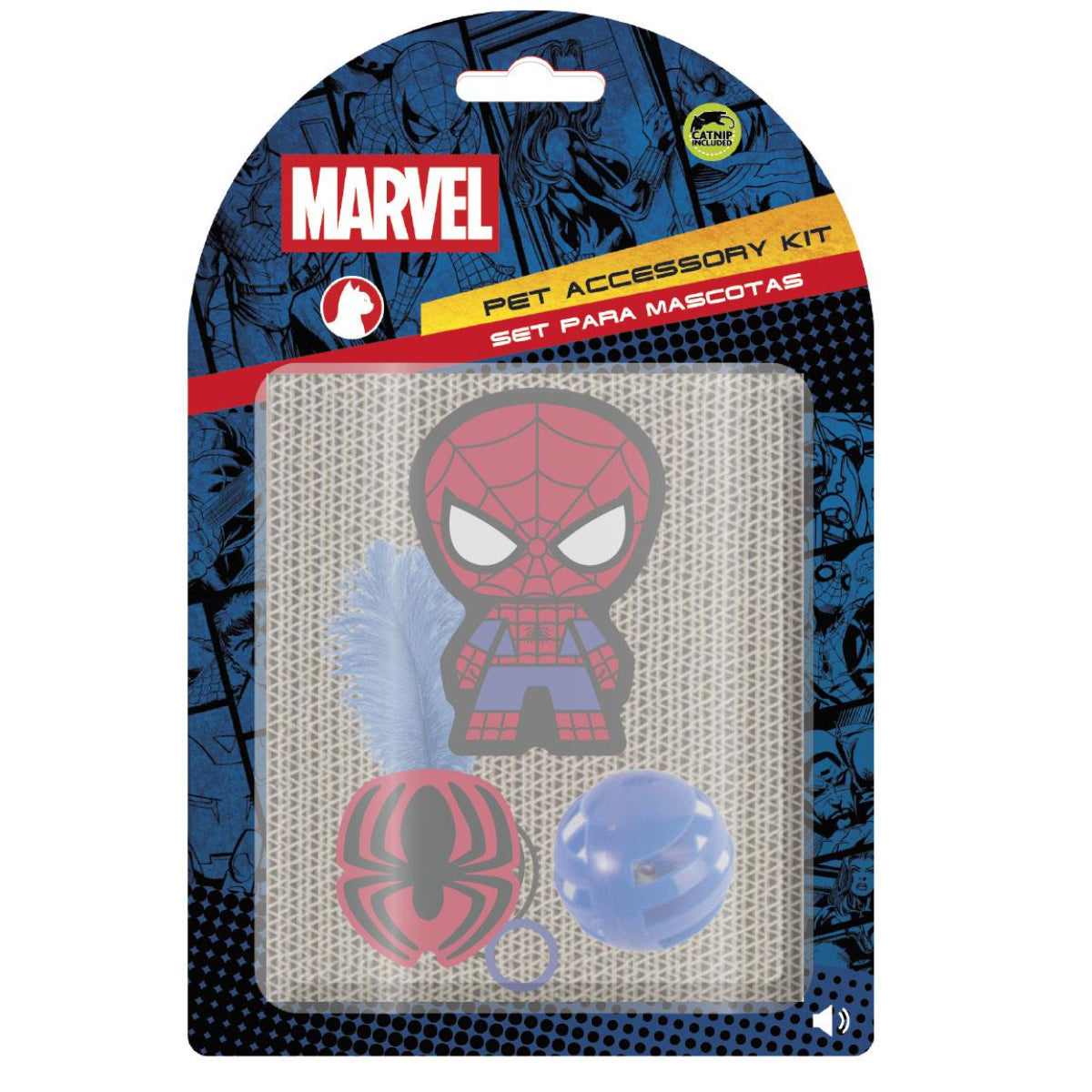 Marvel Spiderman Katzen Spielzeug Set Haustier Zubehör mit Motiv