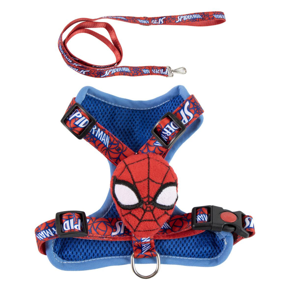 Marvel Spider-Man Hunde Geschirr mit Leine für Spaziergänge und Alltag