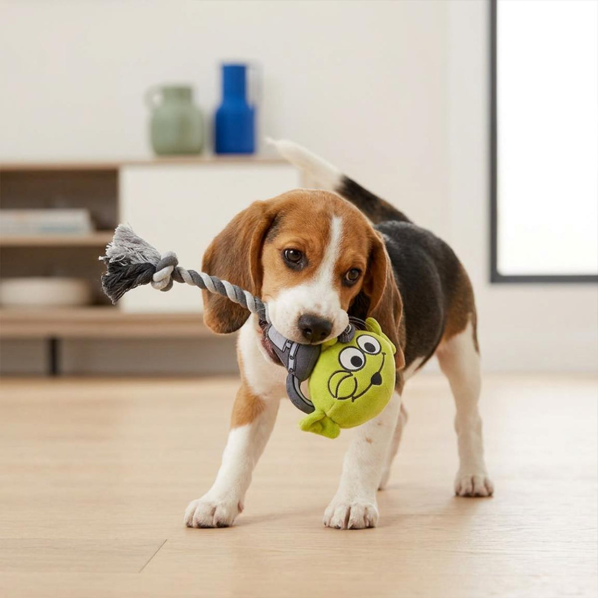 Disney Toy Story Hundespielzeug mit Seil für Kauen Spielen Beschäftigung