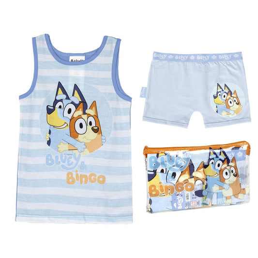 Bluey Schlafanzug Kinder Pyjama Set & Nachtwäsche aus 100 % Baumwolle mit Tasche