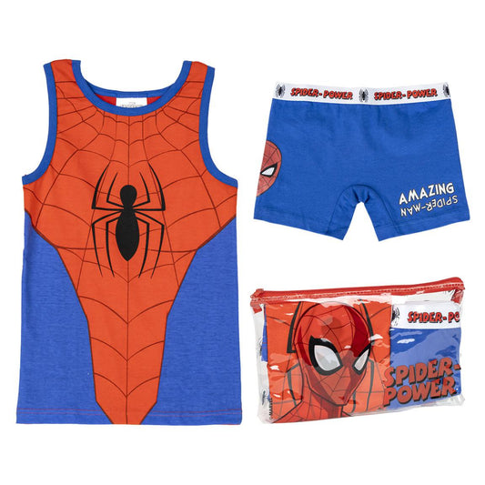 Spiderman Schlafanzug Kinder Pyjama Set & Nachtwäsche aus 100 % Baumwolle mit Tasche
