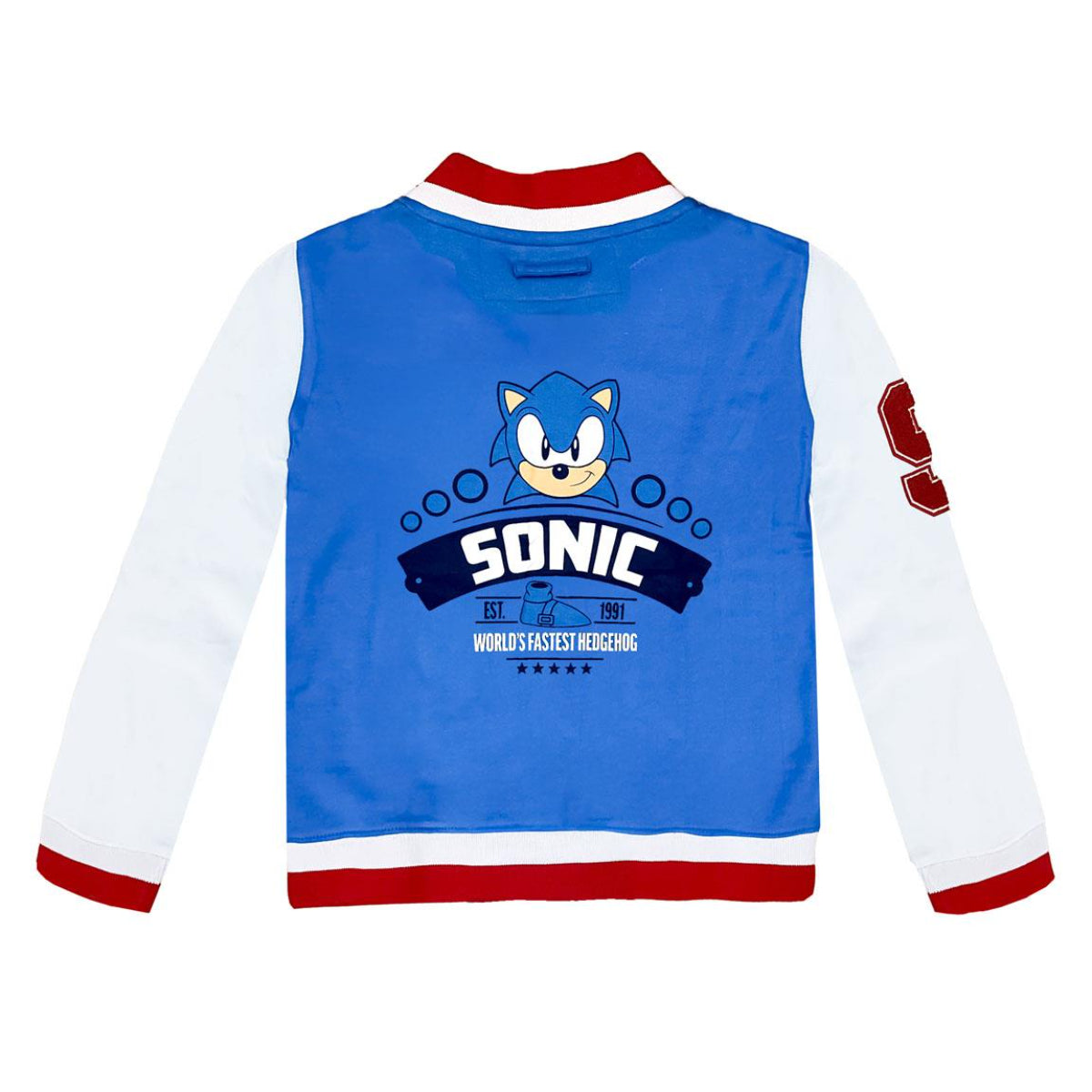 Sonic Kinder Baseballjacke Baumwolle – Freizeit Jacke mit Aufdruck für Jungen