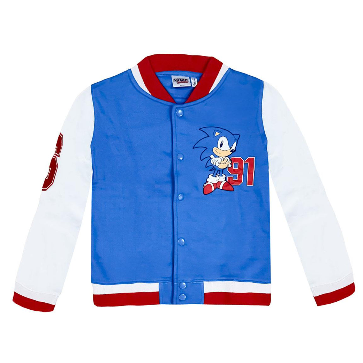 Sonic Kinder Baseballjacke Baumwolle – Freizeit Jacke mit Aufdruck für Jungen