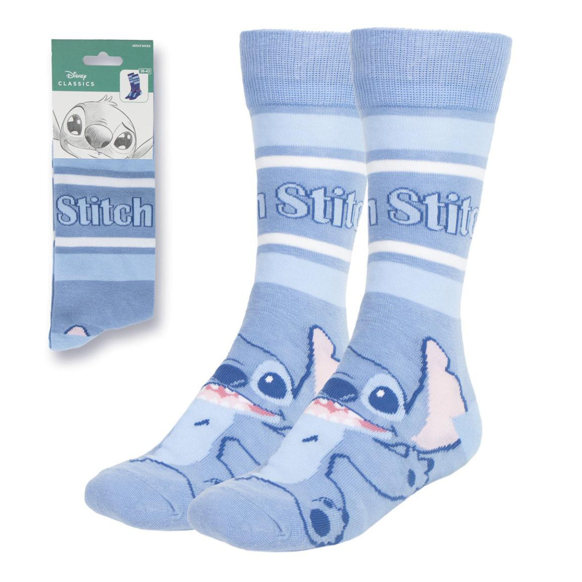 Disney Stitch 1 Paar Socken mit komfortabler Passform in Größe 36-43