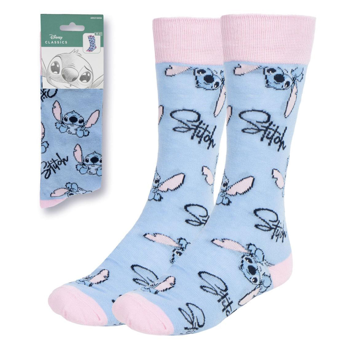 Disney Stitch 1 Paar Socken mit komfortabler Passform in Größe 36-43