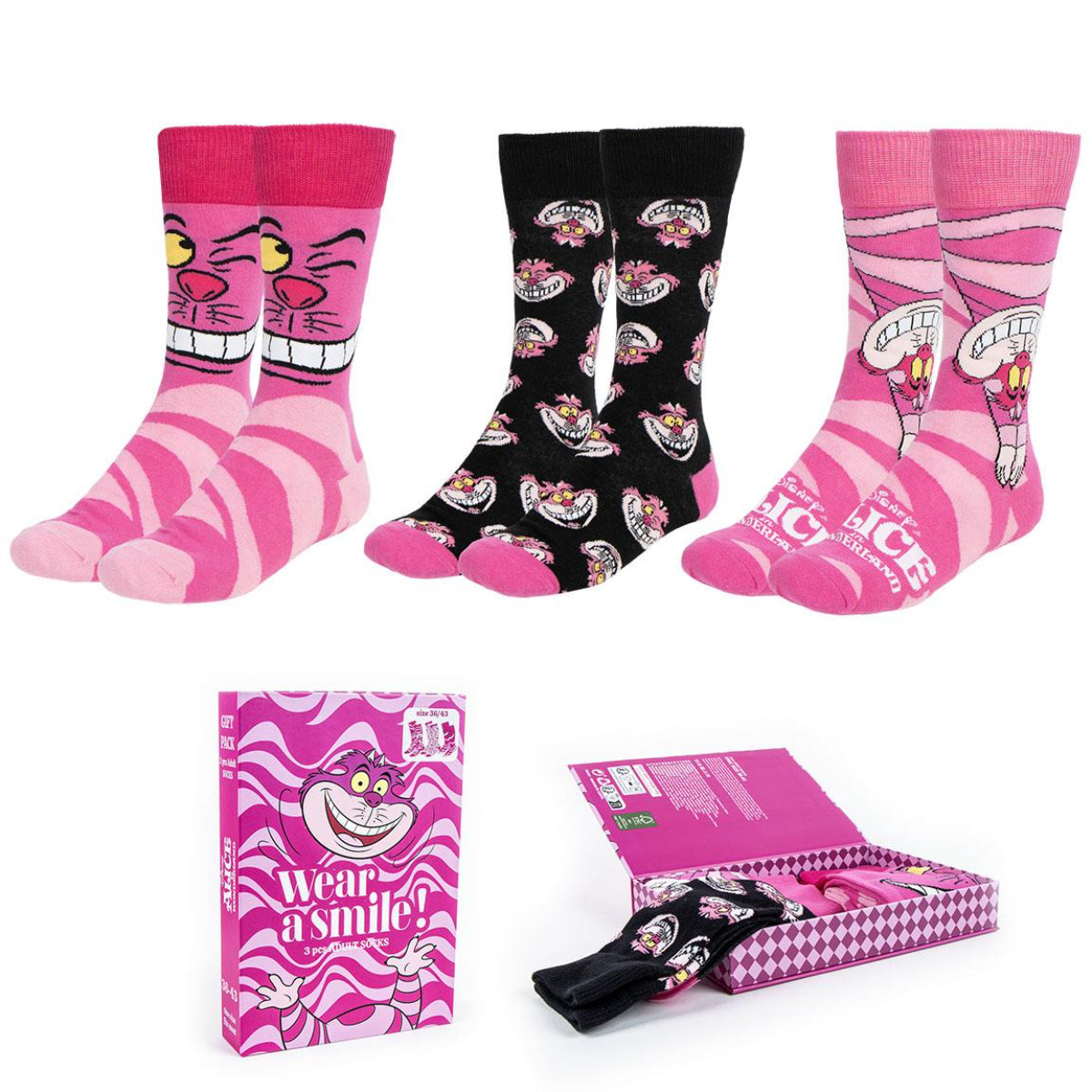 Disney Alicia Socken 3er Pack für Erwachsene in Größe 36–43