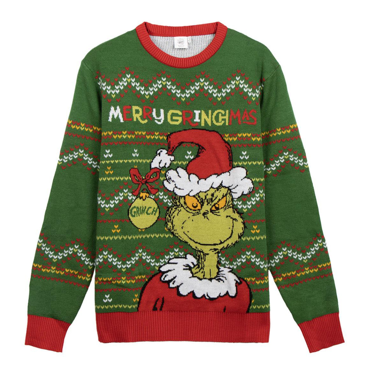 Grinch Weihnachts Strickpullover – Lustiger Party Pullover 100 % Polyester