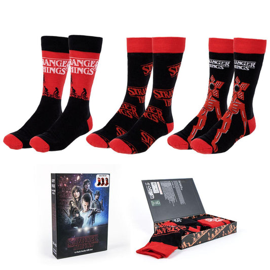 Stranger Things 3´er Motivsocken 38-45 Bequeme Freizeit Socken Unisex Serien Fan