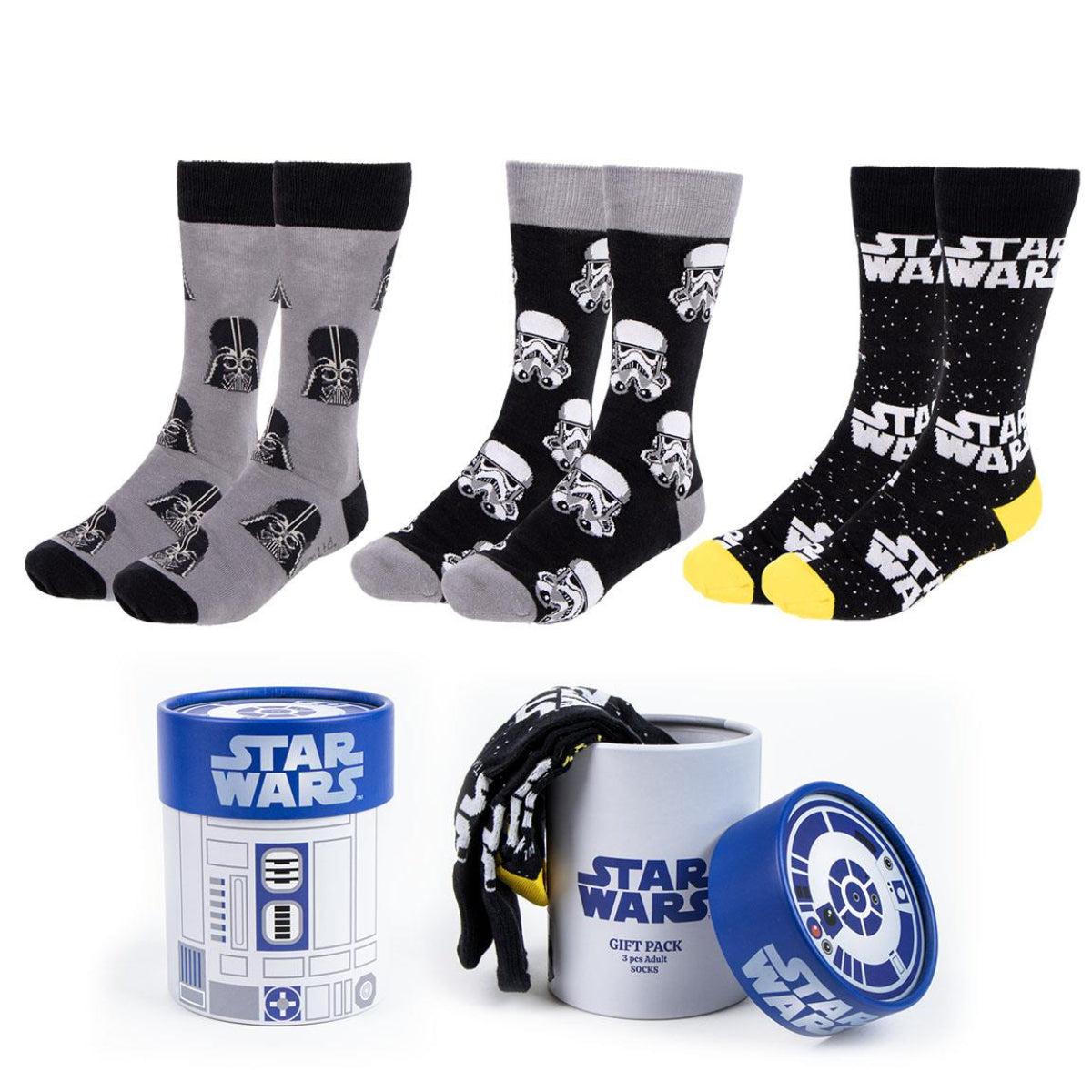 Star Wars Socken Männer 3 Paar Baumwolle Polyamid Elastisch Alltag 38-45