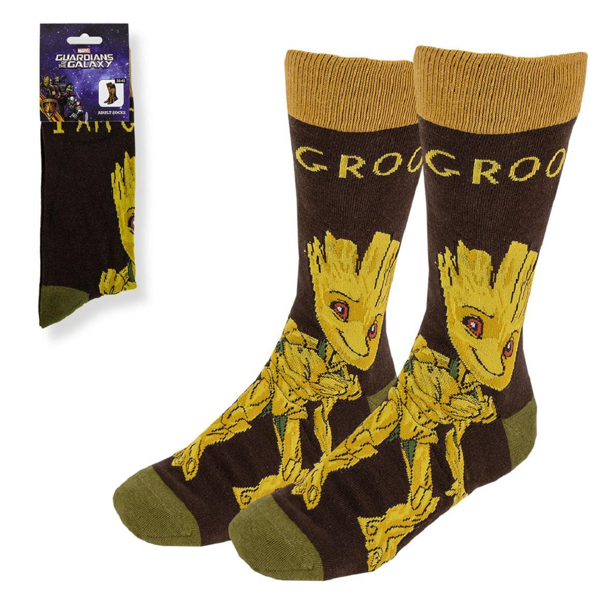 Guardians of the Galaxy Groot 1 Paar Socken für Erwachsene Größe 38–45